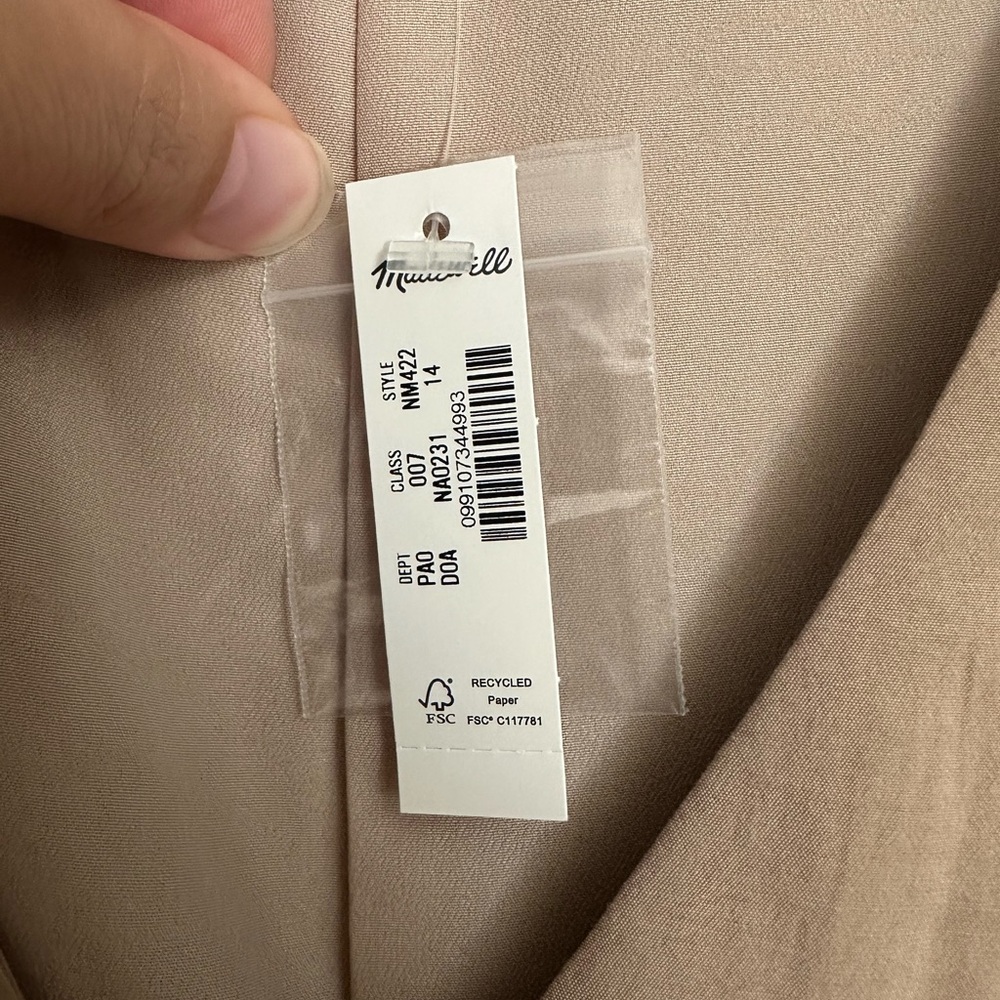 Madewell Tan Button-Down Vest Top View 2